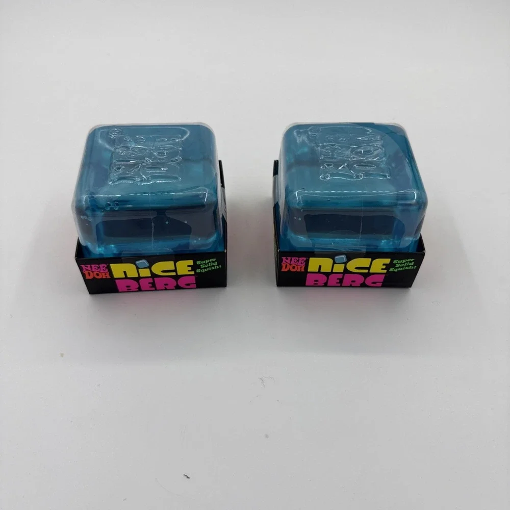 NeeDoh Nice Berg Blue XL Giant Niceberg Solid Squish Set Of 2 Nice Berg New